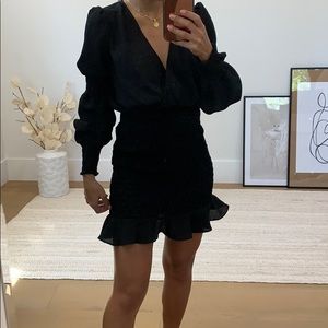 Boohoo Black smocked dress